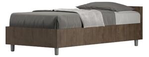 Letto Singolo Modello NUAMO Dimensioni 80x190 cm testata e giroletto in pannelli di nobilitato Stile Minimal ed Essenziale Colore Noce