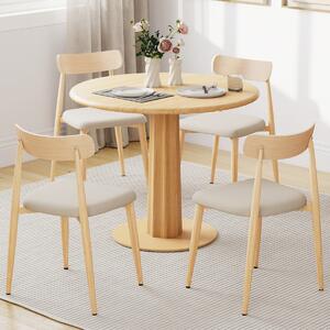 Costway Set di 2 sedie da pranzo moderne con gambe in metallo robusto e seduta imbottita, Sedie senza braccioli per sala da pranzo