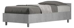 Letto Singolo Modello NUAMO Testata Bassa Dimensioni 80x190 cm testata e giroletto in pannelli di nobilitato Stile Minimal ed Essenziale Colore Cemento