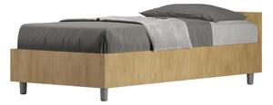 Letto Singolo Modello NUAMO Dimensioni 80x190 cm testata e giroletto in pannelli di nobilitato Stile Minimal ed Essenziale Colore Quercia