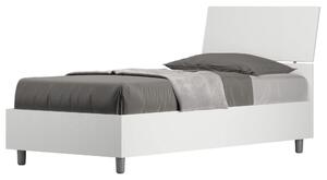 Letto Singolo con Testata Inclinata Modello DEMAS Dimensioni 80x190 cm Posizionabile in Poco Spazio Essenziale Colore Bianco Frassino