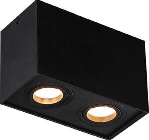 Faretto spot BASIC SQUARE nero 2xGU10x10W in metallo, dimensioni: 12,5x19,5x9,5 cm, IP20, Maxlight