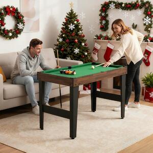 Costway Tavolo da gioco 10 in 1 calcio balilla air hockey bowling, Tavolo da gioco 10 in 1 scacchi dama backgammon Marrone