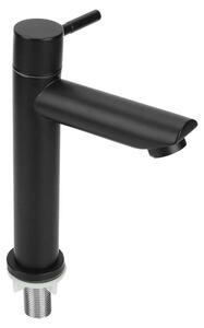 Rubinetto per lavabo, monocomando, acqua fredda - Rubinetto in acciaio inossidabile - Rubinetto per lavabo nero - Design - Filettatura G1/2