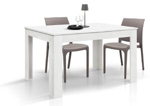 Tavolo rettangolare moderno allungabile bianco frassino 120x80x77 140x90x77