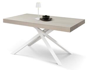 Tavolo moderno allungabile olmo perla gambe bianche 140x90x74 160x90x74