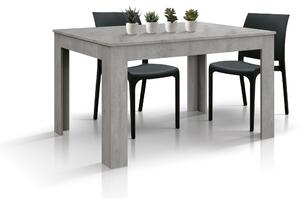 Tavolo rettangolare moderno allungabile grigio cemento 120x80x77 140x90x77