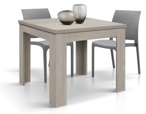 Tavolo quadrato moderno allungabile a libro olmo perla 90x90x77