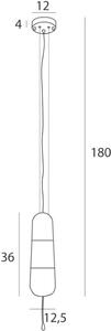 Lampada a sospensione MAURI nera 1xE14x12W in metallo, dimensioni: 180x12x12 cm, IP20, Maxlight