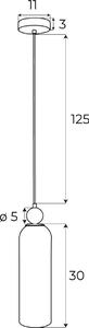 Lampada a sospensione CAMPANILA in ottone e vetro fumé, 1xE27x40W, metallo, dimensioni: 155x10x10 cm, IP20, Maxlight