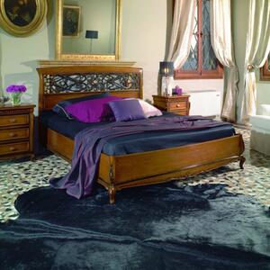 Letto matrimoniale in legno classico veneziano 175x215