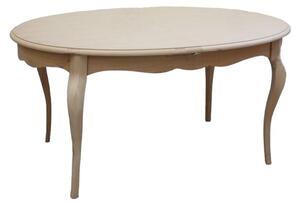 Tavolo ovale allungabile in legno grezzo 160x110x78