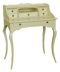 Scrivania classica 6 cassetti piano estraibile legno avorio 78x50x95 (3107)