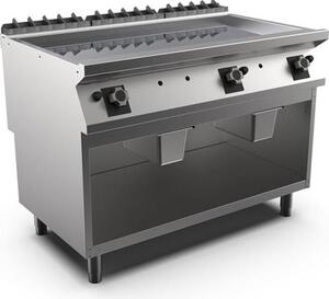 Piastra per griglia a gas Mareno M1-900 con superficie cromata liscia, 120 cm