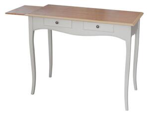 Scrivania 2 cassetti in arte povera bicolore shabby 100x56x80