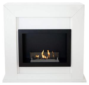 Caminetto a etanolo Xaralyn - Adra BRI-MDW - legno bianco - riscaldamento 1,5 KW - caminetto da incasso - caminetto decorativo