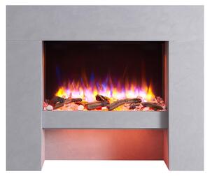 Caminetto elettrico BALDERIA Naran - Caminetto a libera installazione - Colore grigio cemento