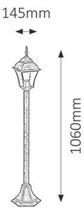 Lampada da giardino 1xE27 Toscana argento antico 8400 Rabalux