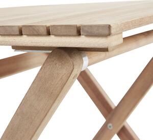 Tavolino da esterno Solis NATERIAL struttura e superficie in acacia marrone per 2 persone 50x50cm