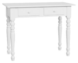 Scrivania 2 cassetti bianco shabby tornita 105x55x78
