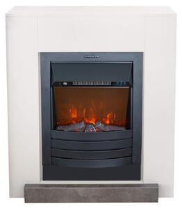 Camino elettrico Xaralyn - Kalmar - legno bianco - riscaldamento da 1800 Watt - con telecomando - mensola del camino inclusa Camino da incasso - Camino decorativo