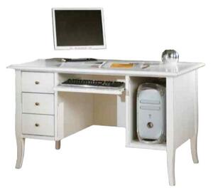 Scrivania porta computer legno bianco opaco 130x75x81