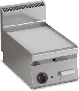 Piastra per grill a gas KBS, superficie liscia cromata, 396 x 555 mm, 1 zona di riscaldamento, modello da tavolo