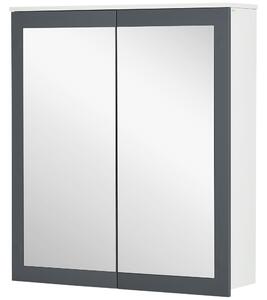 Kleankin Armadio da Bagno con Specchio Armadio da Bagno da Appendere con 2 Ante in Vetro e Ripiani Regolabili 69x17x75,5 cm Bianco | Aosom Italy