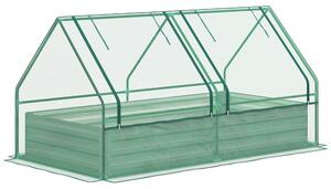 Outsunny Fioriera Esterna Grande con Mini Serra con Base Aperta per Patio Terrazza Balcone 185x95x92 cm Grigio e Verde | Aosom Italy