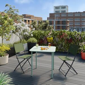 Tavolo da giardino Cafe in acciaio con piano in alluminio verde per 4 persone 70x70cm