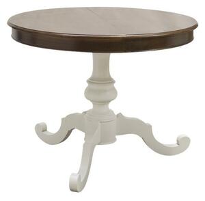 Tavolo rotondo allungabile legno shabby bicolore 100x100x80