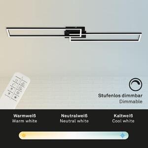 BRILONER FRAME Lampada da soffitto a LED, telecomando, dimmerabile, controllo della temperatura del colore CCT, orientabile, nero, 110 x 24,8 x 7,8 cm