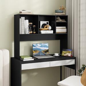 Costway Libreria da scrivania per computer con 4 cubi e scomparto posteriore aperto, Organizzatore di stoccaggio per scrivania Nero