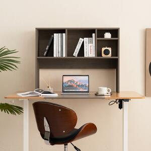 Costway Libreria da scrivania per computer con 4 cubi e scomparto posteriore aperto, Organizzatore di stoccaggio per scrivania Grigio