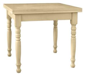 Tavolo allungabile a libro legno shabby avorio anticato 80x80x78