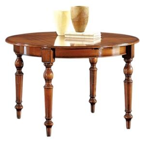Tavolo rotondo classico allungabile tornito legno bassano 100x100x80
