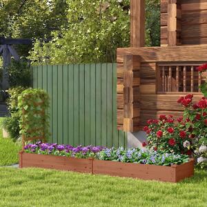 Costway Aiuola da giardino rialzata con fioriera e traliccio, Kit di fioriere in legno per fiori 235x63x102cm Caffè