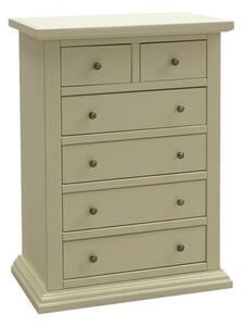Cassettiera 6 cassetti in legno shabby avorio 62x37x93