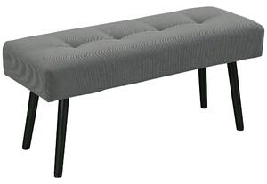 HOMCOM Panca Fondo Letto a Trapunta in Tessuto Effetto Velluto a Coste e Acciaio, 100x36x45 cm, Grigio | Aosom Italy