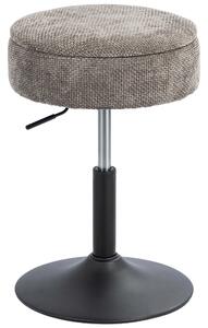 HOMCOM Sgabello da Bar con Ripostiglio Altezza Regolabile Sgabello da Cucina Rotondo Girevole Rivestimento in Ciniglia Grigio | Aosom Italy
