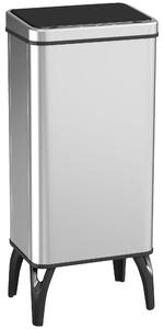 HOMCOM Pattumiera Automatica per Cucina 50 L, Cestino da Cucina in Acciaio Inox con Sensore a Infrarossi, Chiusura Ammortizzata, Argento | Aosom Italy