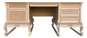 Scrivania 6 cassetti classica barocco legno grezzo 180x87x77
