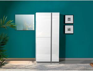 Scarpiera moderna 3 ante antracite bianco lucido 91x34x196
