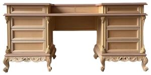 Scrivania toilette 10 cassetti classica barocco legno grezzo 172x42x82