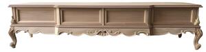 Porta tv 4 cassetti classico barocco legno grezzo 220x55x51