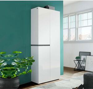 Scarpiera moderna 3 ante antracite bianco lucido 80x34x200