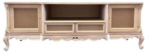 Porta tv 2 ante 2 cassetti classico barocco legno grezzo 200x60x70
