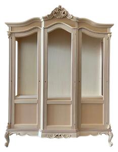 Vetrina 3 ante classica barocco legno grezzo 173x53x221