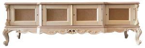 Porta tv 4 ante classico barocco legno grezzo 190x45x70