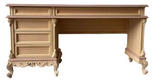 Scrivania toilette 5 cassetti classica barocco legno grezzo 162x42x82